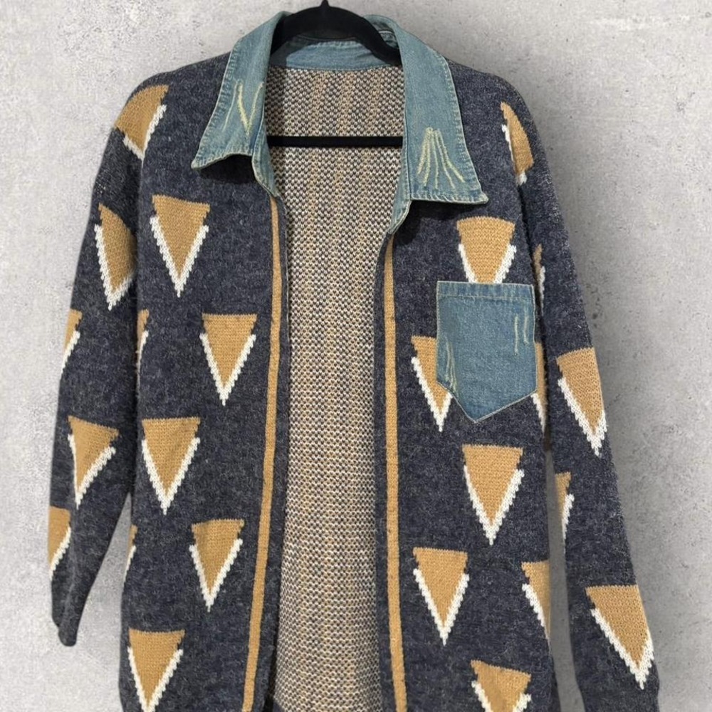 Vintage‎ Multi-coloured patchwork cardigan